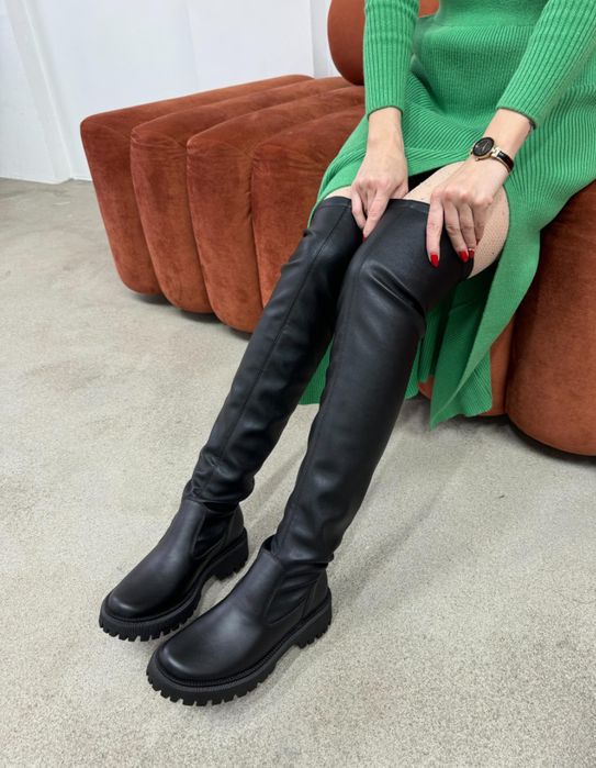 Ботфорты зимние черные