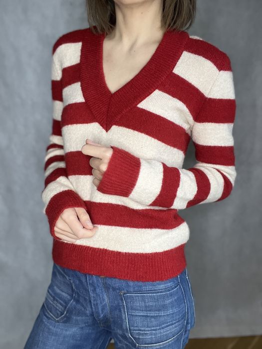 Fornarina damski sweter w czarwone paski M nowy