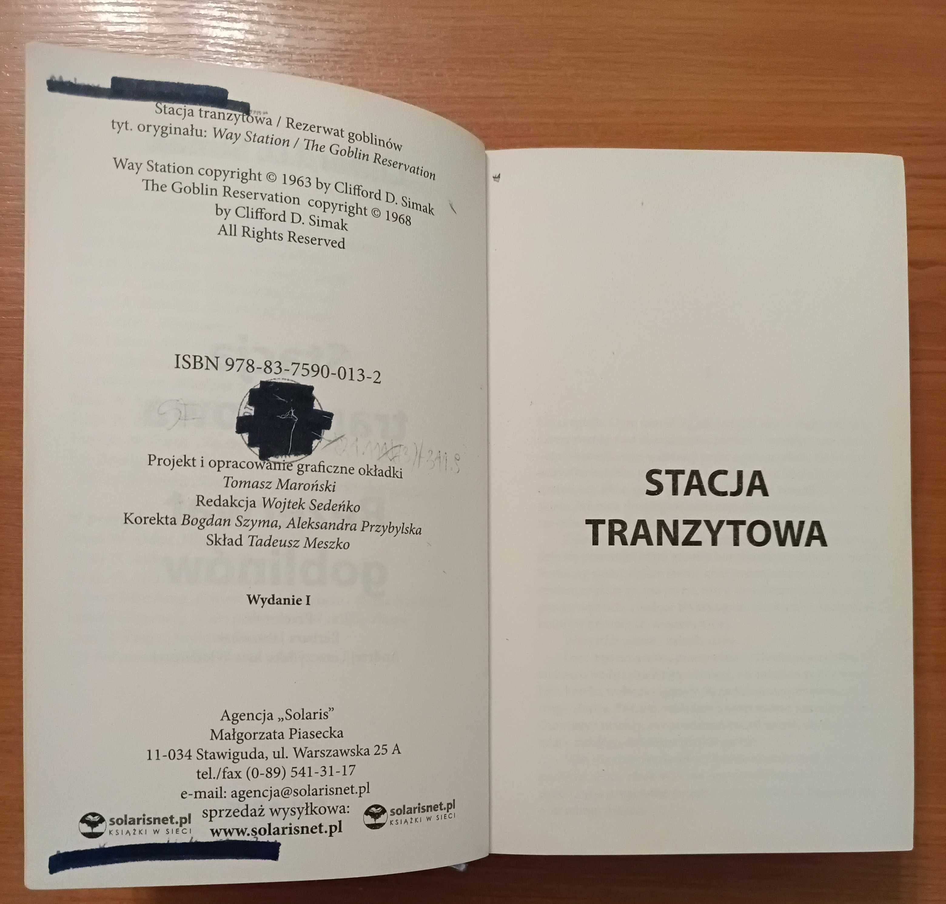 Clifford D. Simak "Stacja tranzytowa. Rezerwat goblinów."