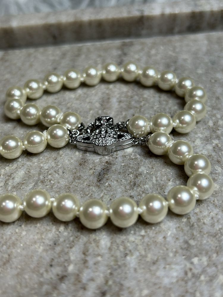 СКИДКА! Vivienne Westwood Pearl Double Bracelet браслет с бусами