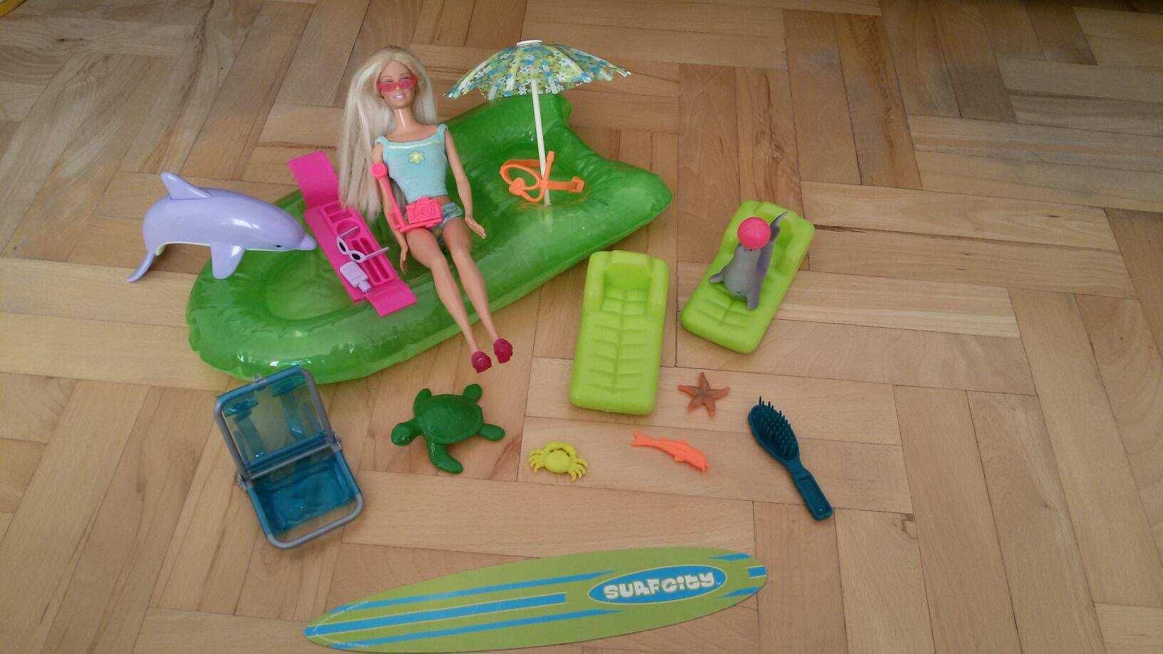 lalka Barbie Mattel zestaw ponton delfin surfcity