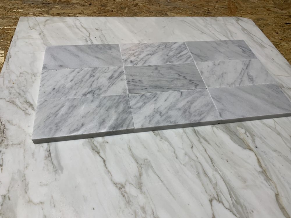 Płytki marmurowe Bianco di Carrara 7,5x15 MARMUR SUBWAY cegiełki tamoe