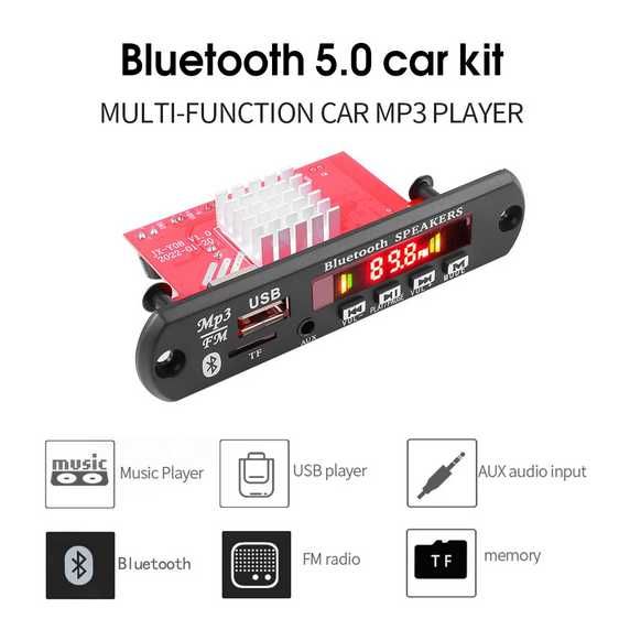 Модуль з ПІДСИЛЮВАЧЕМ 60Wx2! Bluetooth 5.2 MP3/WMA/FLAC плеєр декодер