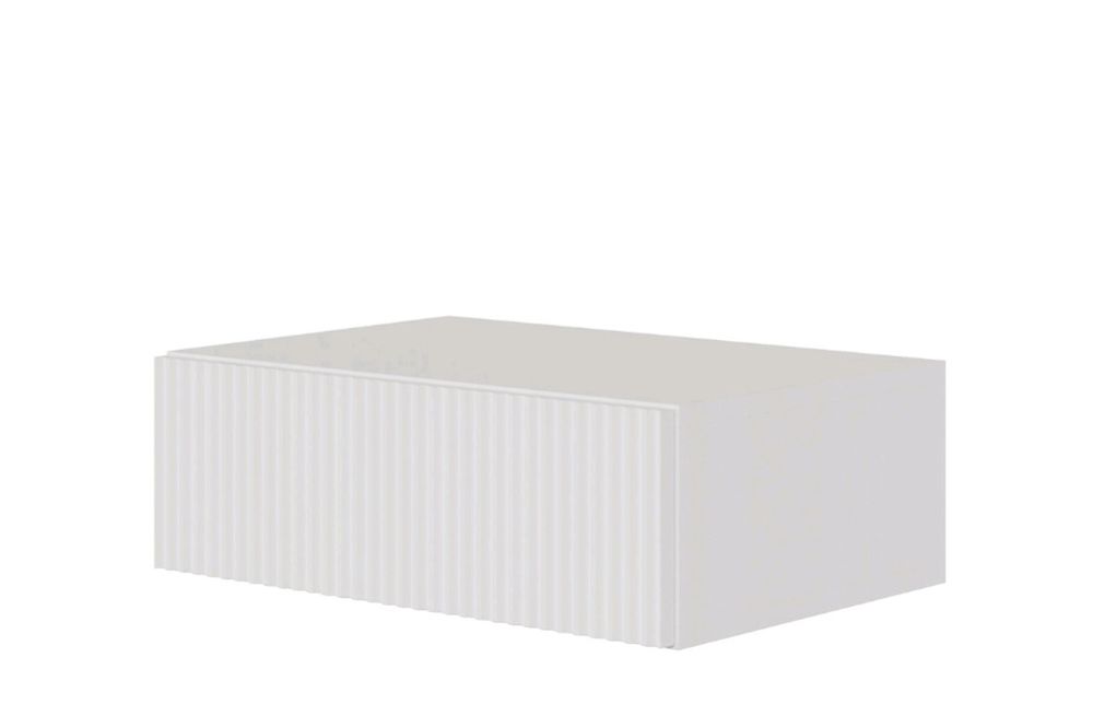 Szafka nocna Veldio ryflowana podwieszana 50 cm biała - Selsey Design