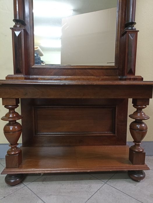 Duże lustro tremo eklektyczne orzech