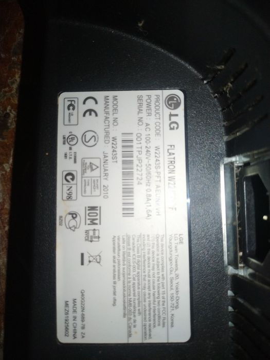Продам монитор LG Flatron W2243S / 21.5"