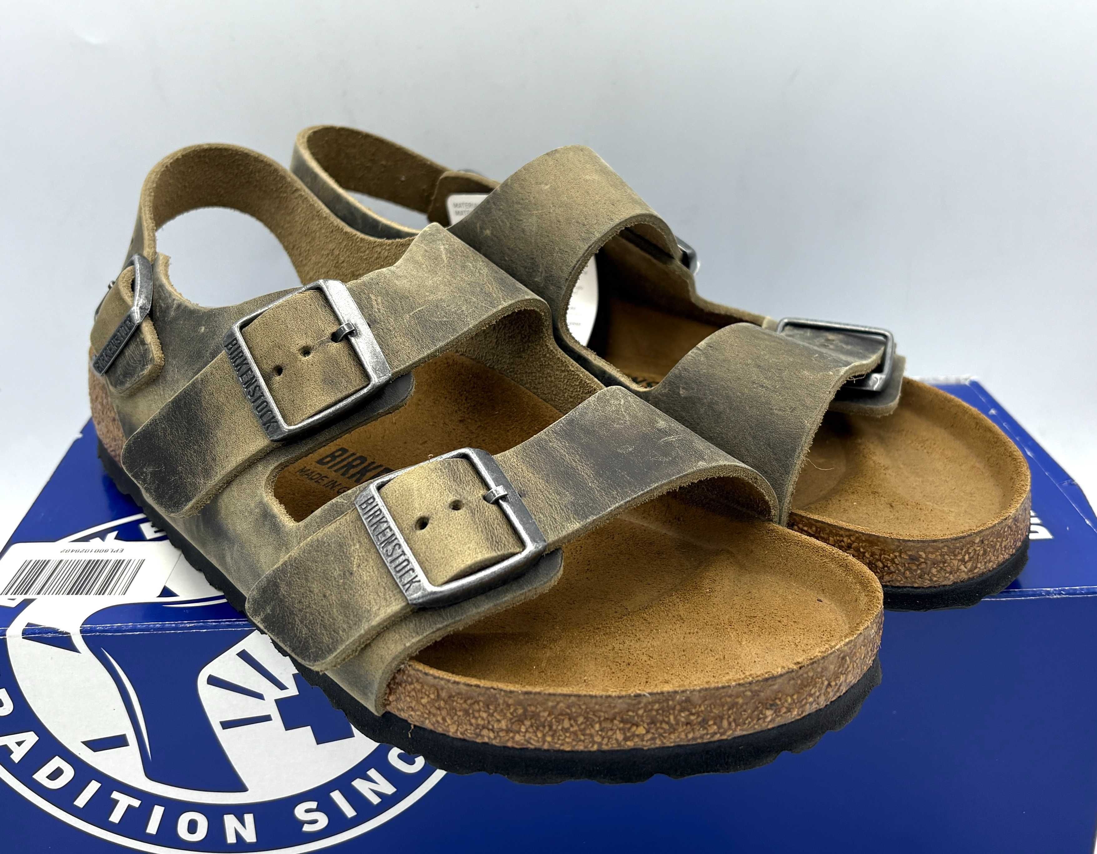 ‼️Nowe oryginalne sandały BIRKENSTOCK Milano khaki 39 AZ 250 skóra
