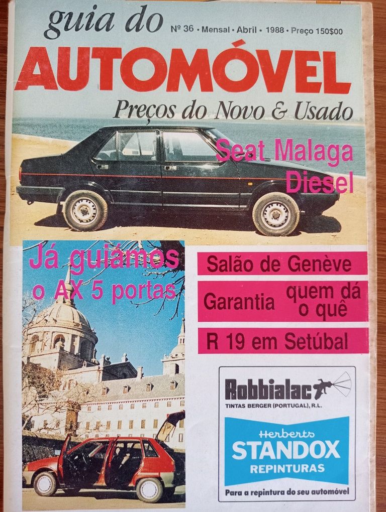 Revista Guia do Automóvel n° 36 - Abril 1988