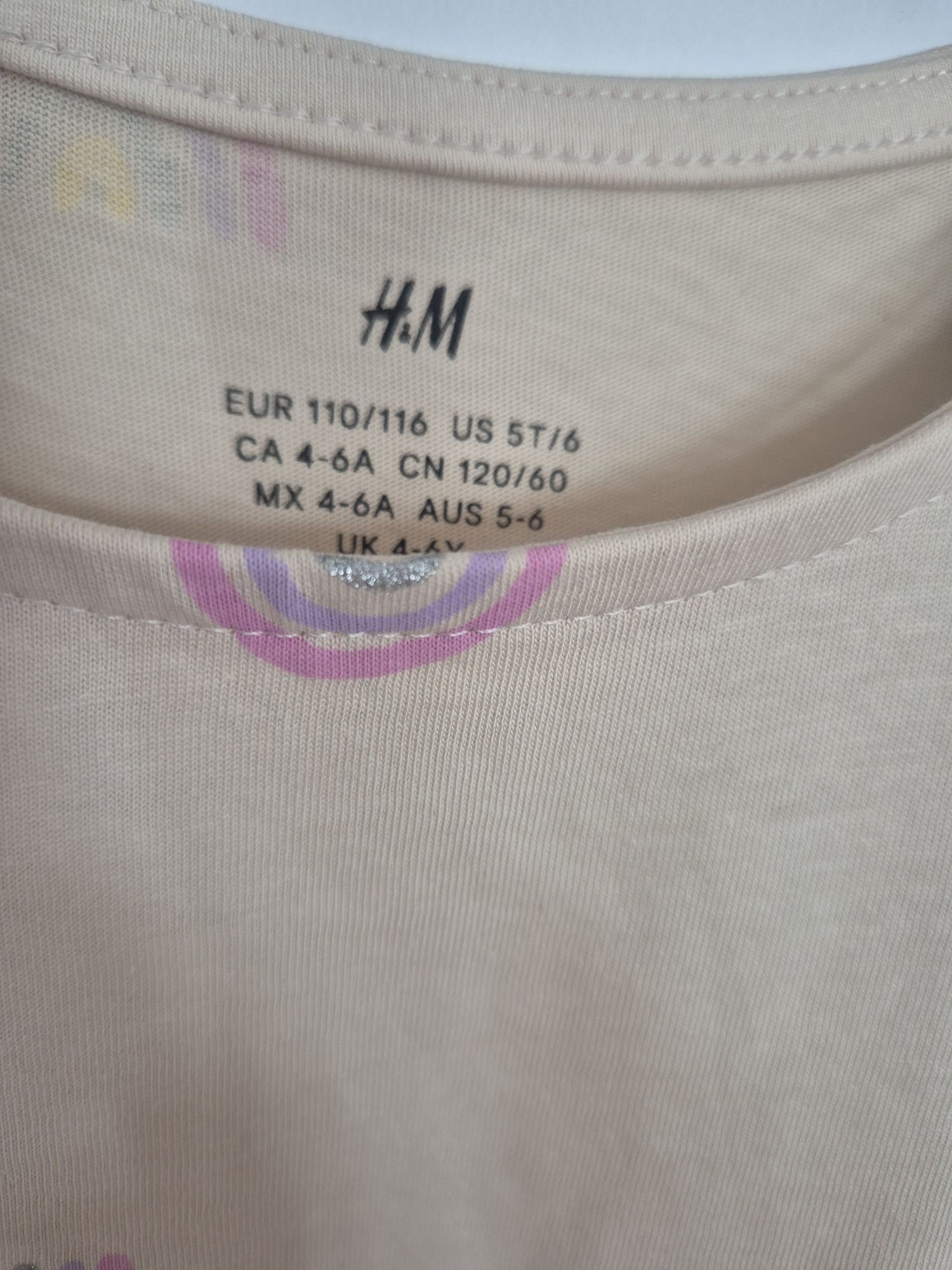 Sukienka letnia dziewczynka dziewczęca h&m 110/116