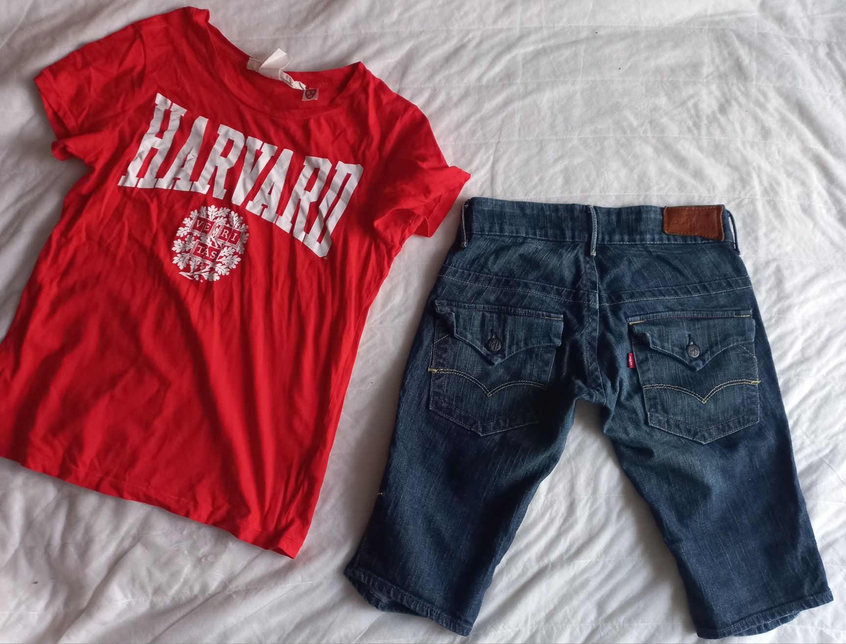 Levis Red jeansowe spodenki M r. 25 i koszulka