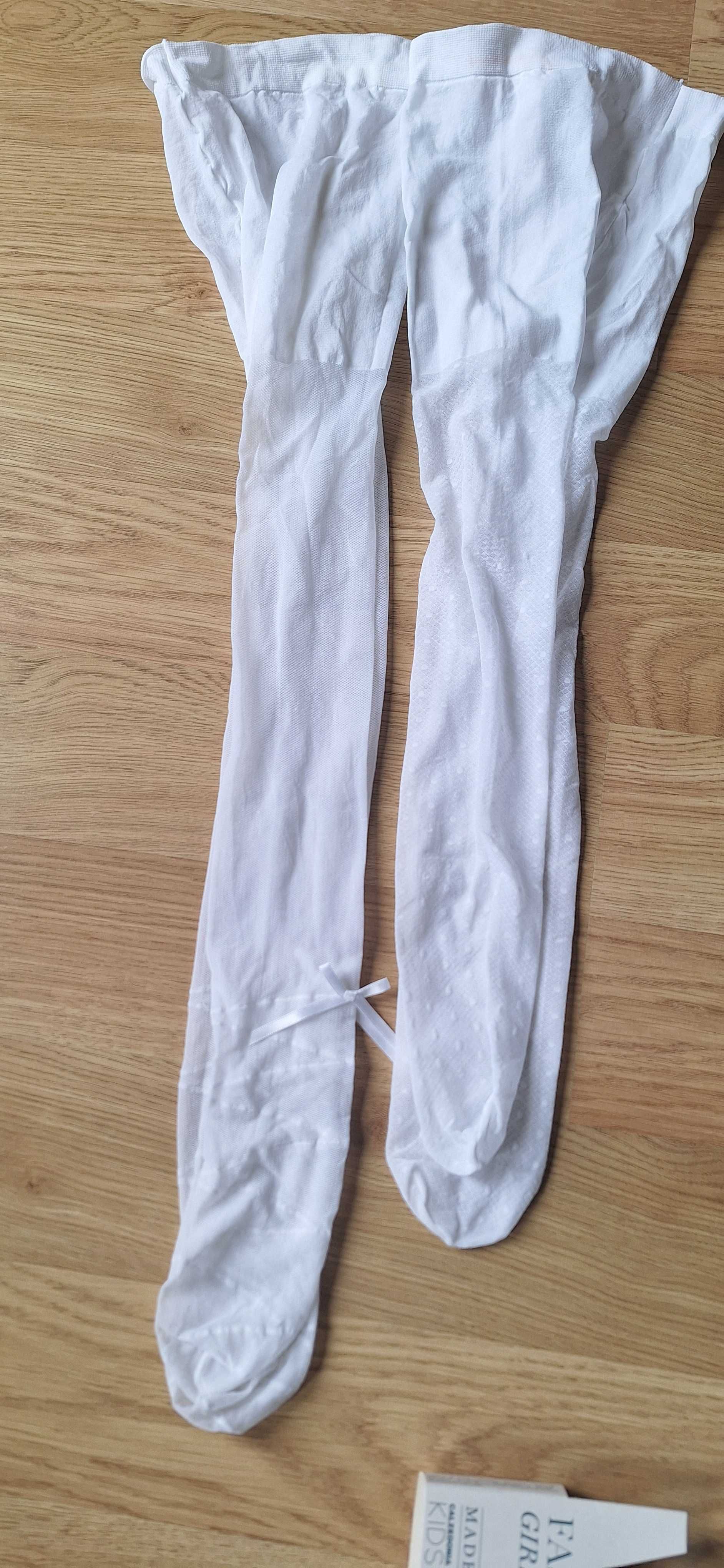 Rajstopy białe dziewczęce Calzedonia NOWE 2 pary r. 140 cm