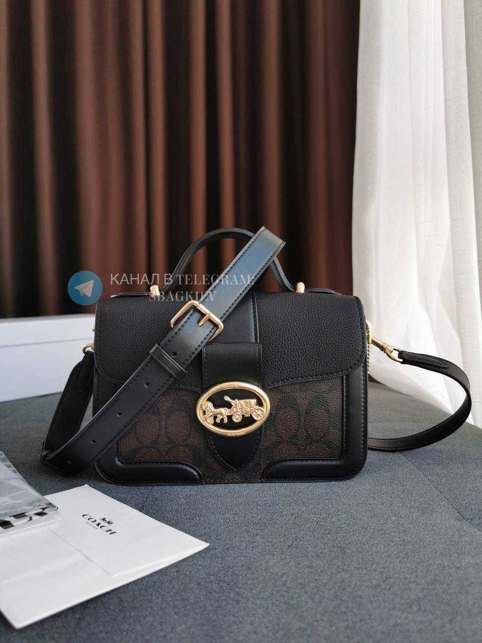 В наявності сумка Coach top handle bag шкіра канва коач