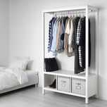 Ikea HEMNES Guarda-roupa aberto, manchado de branco, 120x50x197 cm