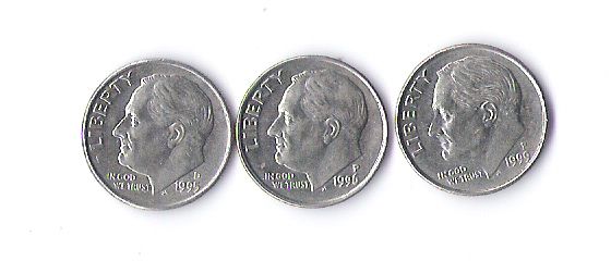Продам недорого монеты США номиналом 10 центов. (1 дайм)
