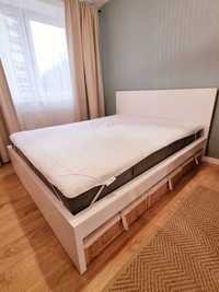 Łóżko IKEA Malm białe 160x200 ze stelażem i listwą
