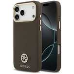 Etui Guess Grained Strass Logo MagSafe na iPhone 17 Pro Max - brązowe