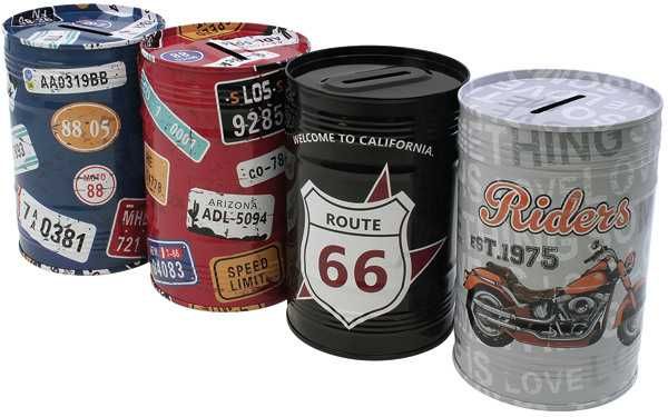 Skarbonka 12,5x8cm US antyczny metal mieszany: czerwony