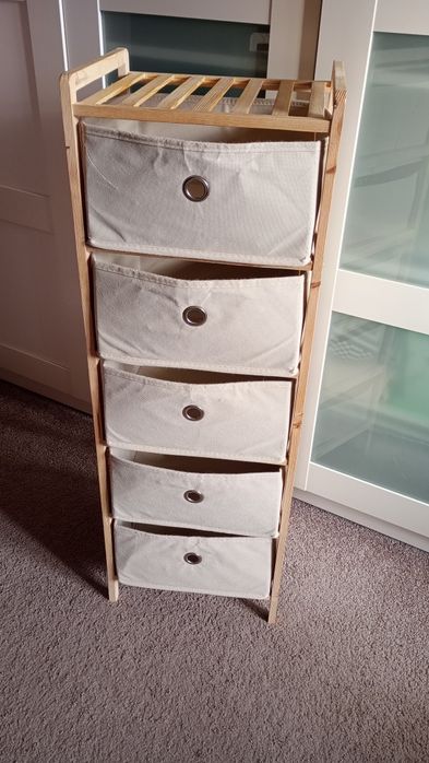 Regał z 5 półkami z tkaniny