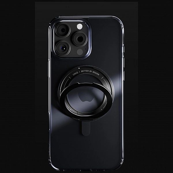 Etui UNIQ Swivix 360 Rotating Kickstand na iPhone 16 Pro Max - czarne