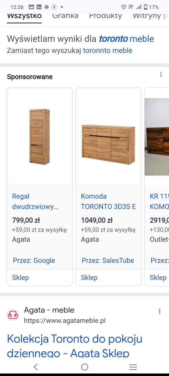 Agata meble komoda i szafka Toronto