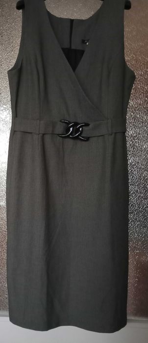 ciemnoszara sukienka/bezrękawnik r. 44 Jola Collection