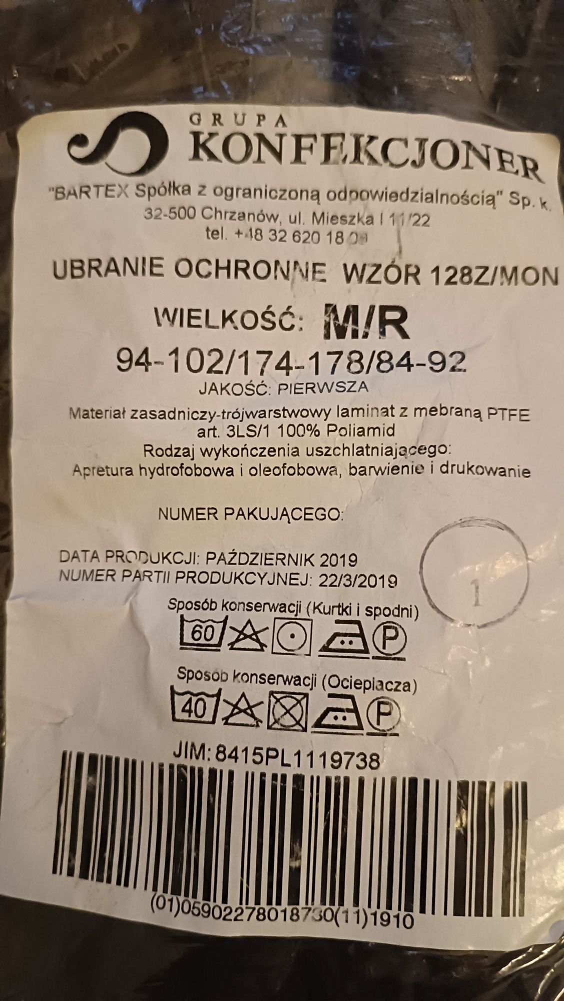 Ubranie ochronne wzór 128Z/MON