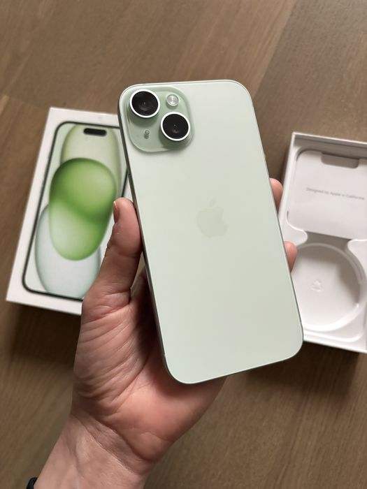  Iphone 15 zielony 128Gb komplet pudełko 86% Bateria Gliwice Bez Rat