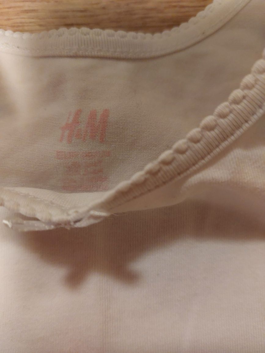 Podkoszulka dla dziewczynki biała H&M Rozmiar 98/104