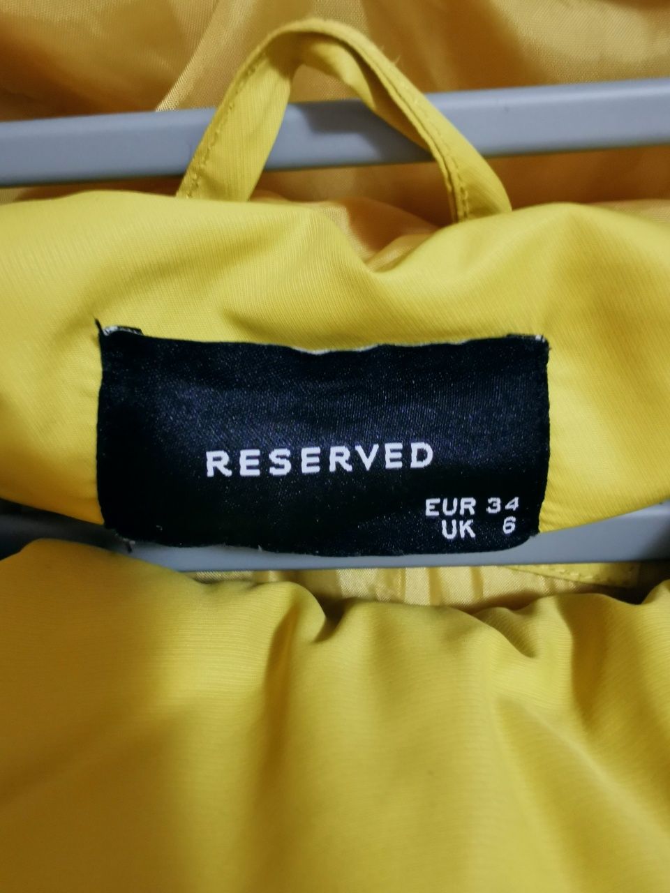 Reserved kurtka płaszcz pikowany limonkowy żółty XS