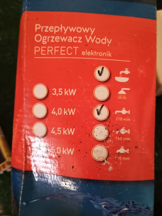 Przepływowy ogrzewacz wody 5,0 KW- Wijas Perfect