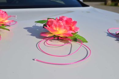 SUPER dekoracja na samochód RÓŻOWA ozdoba na auto 339