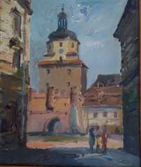 Obraz Lublin , Stanisław Jan Łazorek , płótno , olej , wym. 46x56 cm.