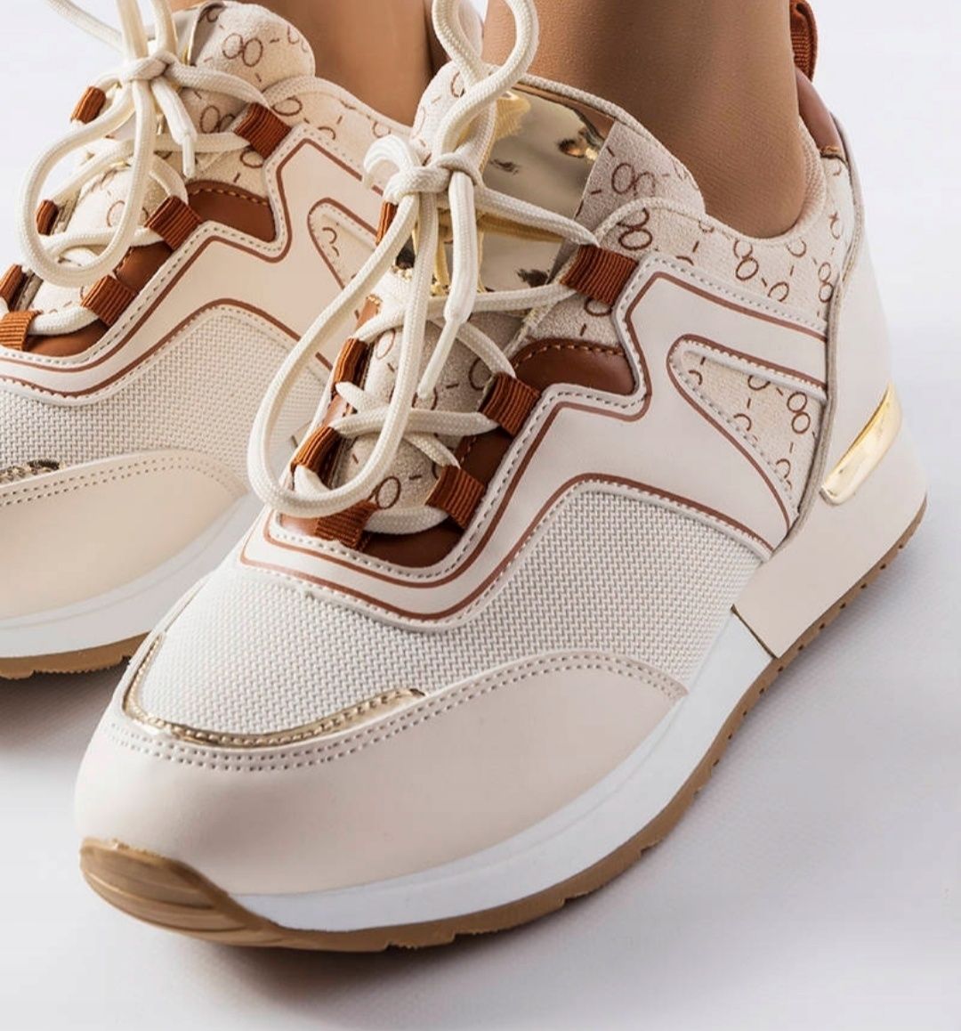 36 37 38 sneakersy 39 40 41 na grubej podeszwie z printem wstawkami