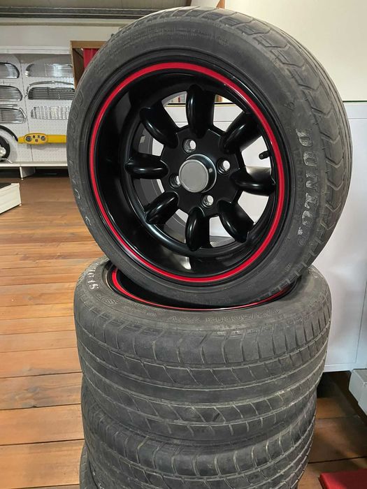 4 Jantes 7x13 ET-7 C/pneus Mini Clássico