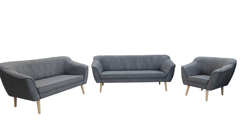 Sofa Fotel Kanapa Skandynawska do salonu,wysokich nogach 1,2,3 osobowe