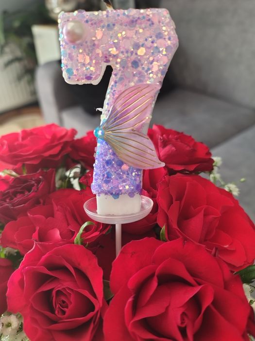 Świeczka urodzinowa 7  #Arielka #