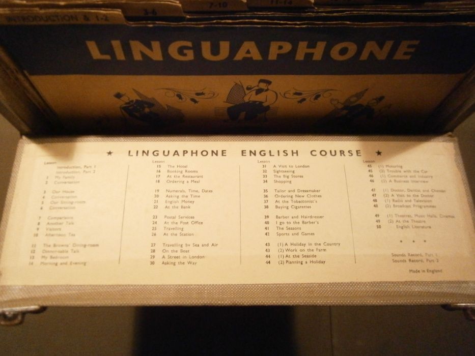 Linguaphone English Course VINTAGE-Redução de preço