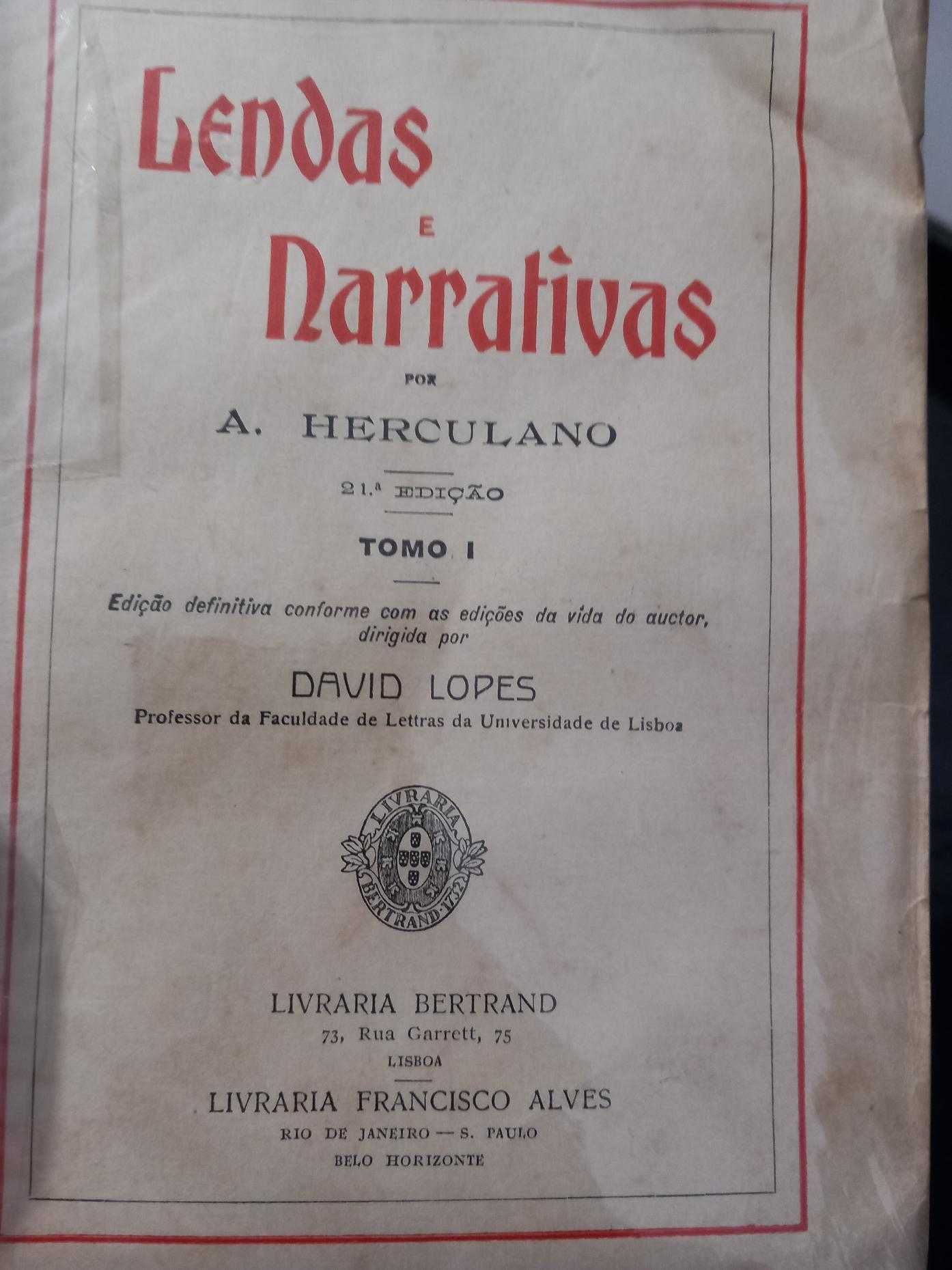 Alexandre Herculano, Lendas e narrativas, 2 volumes