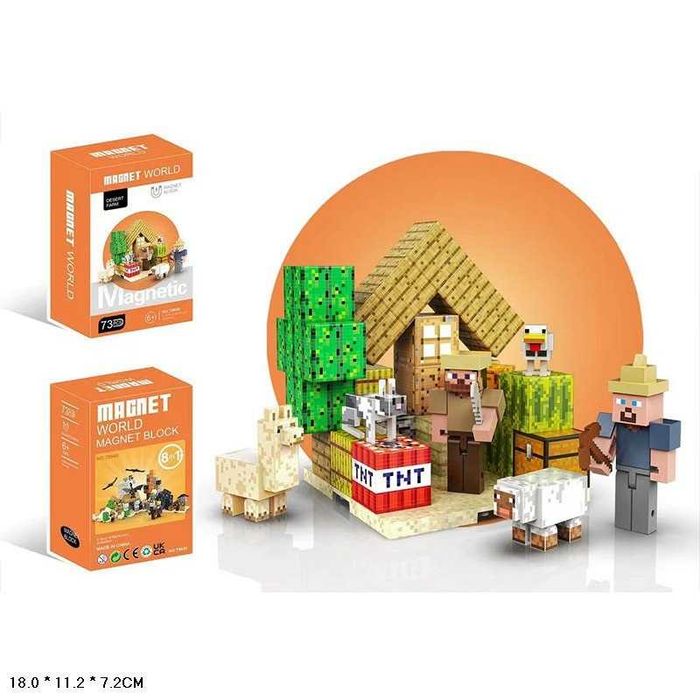 магнітний конструктор T9936 Майнкрафт ферма в пустелі 73 деталі