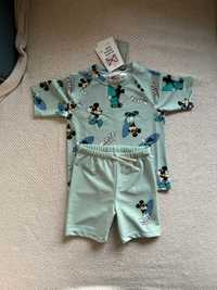 NOWY dwuczęściowy komplet kąpielowy H&M Myszka Mickey UPF50 98/104