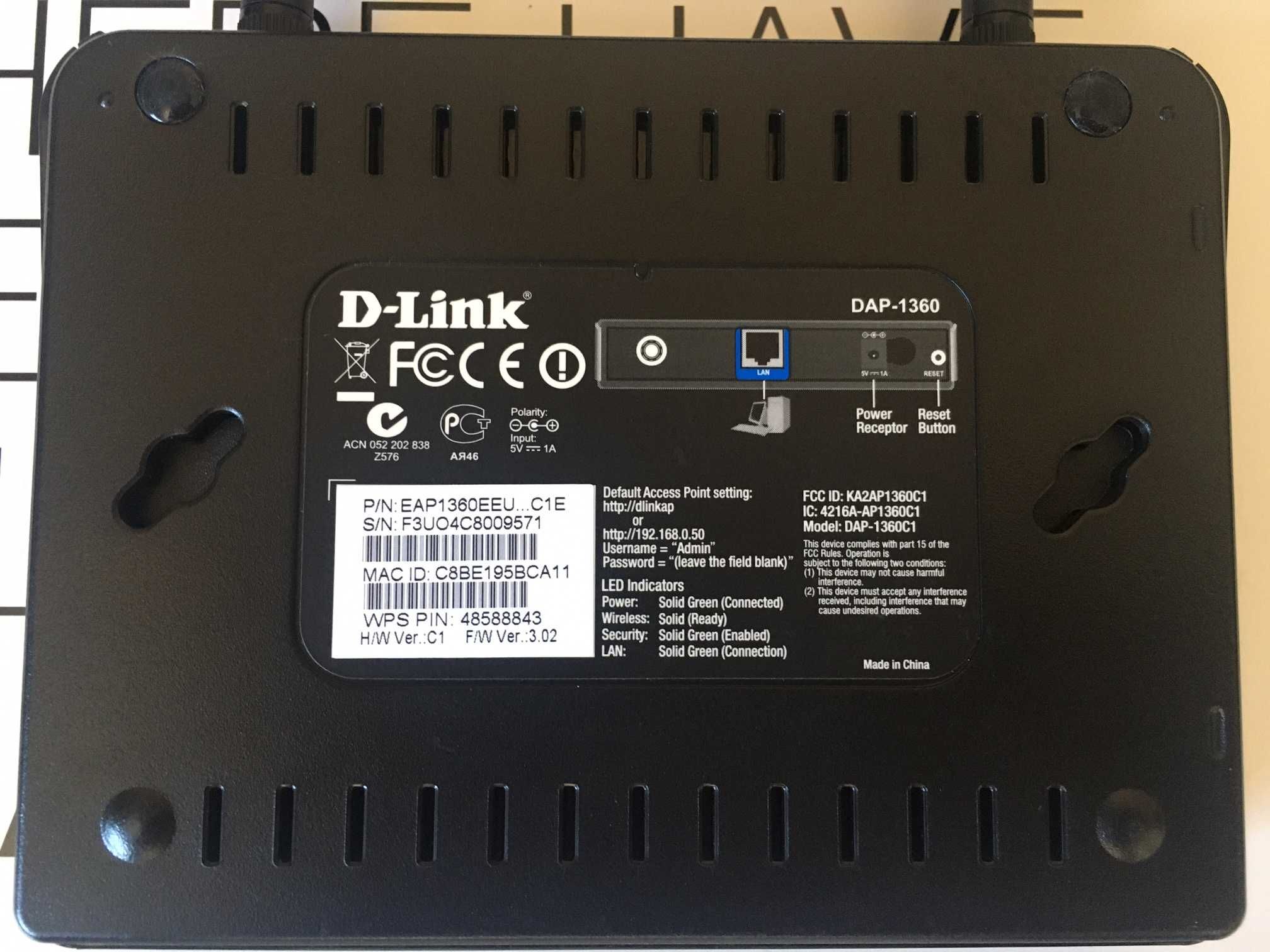 Repetidor de sinal Access Point D-link DAP 1360