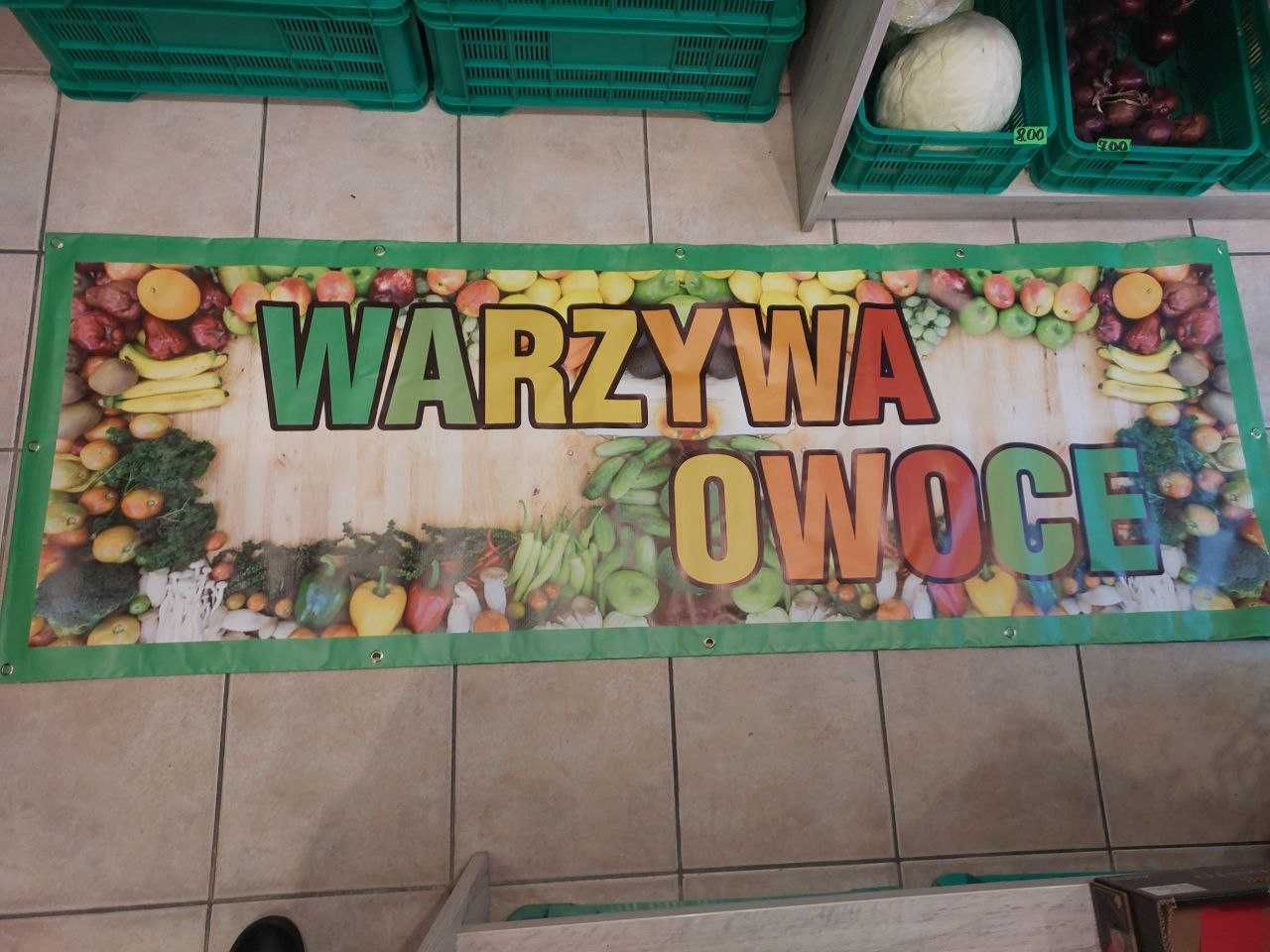 BANER REKLAMOWE NOWE Warzywa Owoce o wymiarze 200cmx70cm