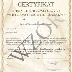 Certyfikat Kompetencji Zawodowych Rzeczy Osób Licencja transportowa-