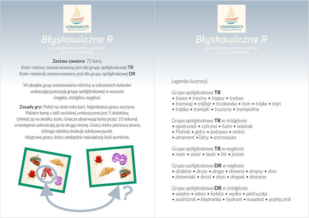 Gra Logopedyczna Błyskawiczne R Pomoc Logopedyczna pomoce logopedyczne