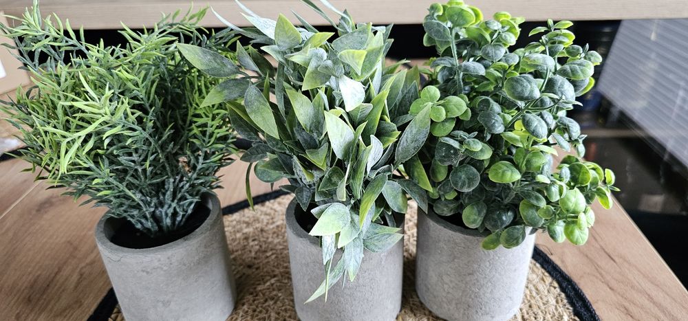 Sztuczne rośliny doniczkowe 3 szt. mini sztuczna roślina. Sweet home