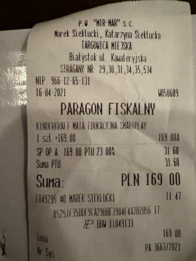 2 Maty edukacyjna SMARTPLAY