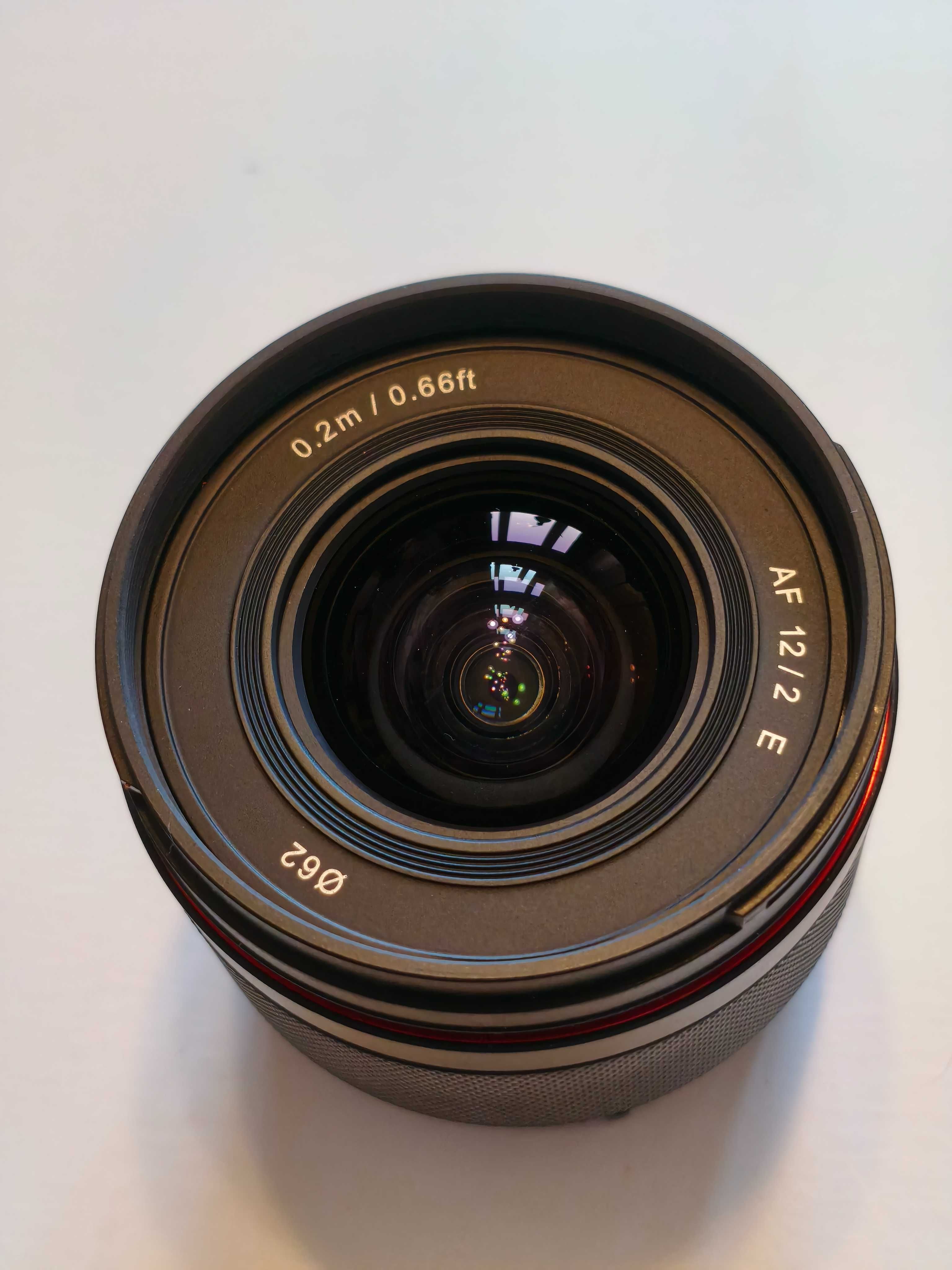 Obiektyw Samyang AF 12 mm f/2.0 E (Sony E), stan bdb+, szkła idealny