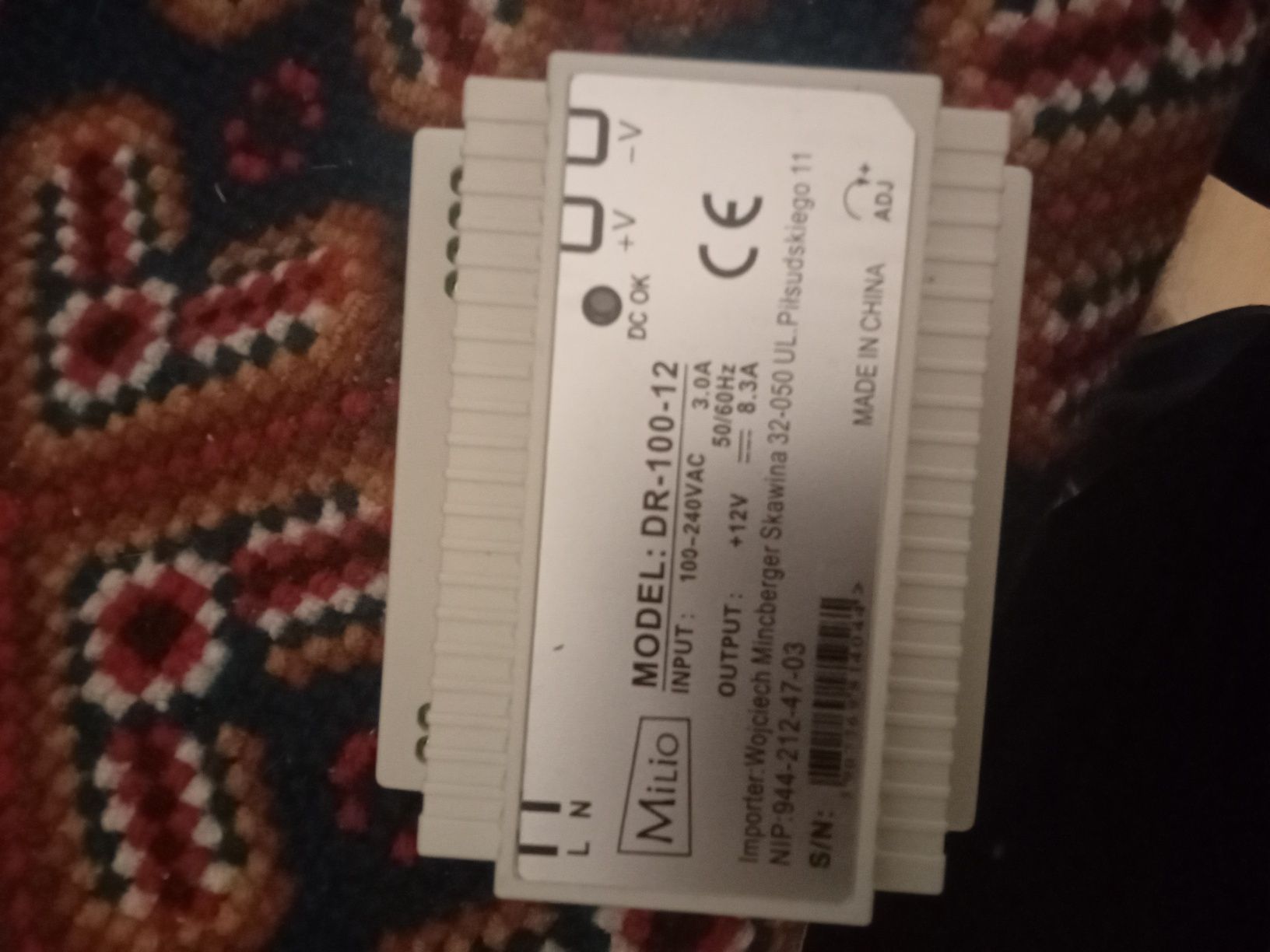 DR-100-12 - Zasilacz na szynę DIN 12V/8,3a
Kod: 13097