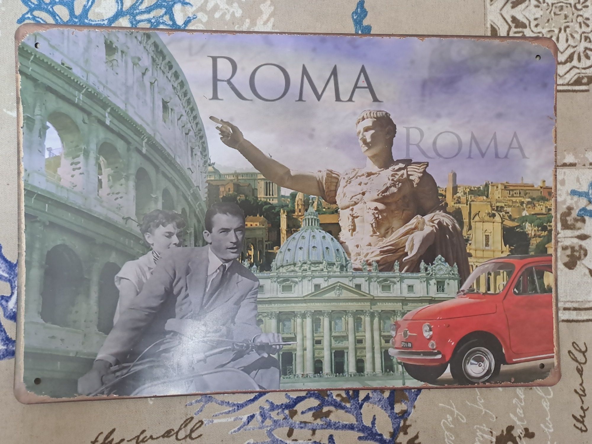 Placa metálica Roma nova