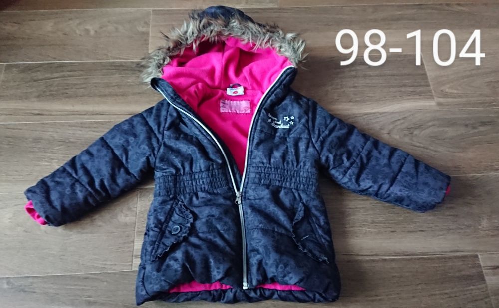 Spodnie zimowe, narciarskie dla dziewczynki 116, kurtki i czapki